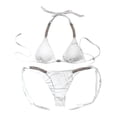 thumbnail image 2 of Conjunto de triangular de 2 piezas para mujer, traje de baño de cristal con correa , traje de baño con tiras, traje de baño triangular Baoblaze Traje de bikini de mujer, 2 of 8