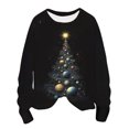 thumbnail image 2 of Women's Christmas Sweatshirt Long Sleeve Crewneck 3D Graphic Print Pullover Casual Comfort Fall Winter Tops for Xmas Holiday Party, 2 of 4