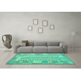 thumbnail image 3 of Ahgly Company Indoor Square Southwestern Turquoise Blue Country Area Rugs, 5' Square, 3 of 4