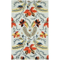 SAFAVIEH Soho Adrian Floral Wool Area Rug, Blue/Multi, 7'6" x 9'6"