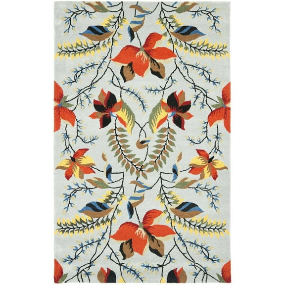 SAFAVIEH Soho Adrian Floral Wool Area Rug, Blue/Multi, 7'6" x 9'6"