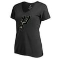thumbnail image 2 of Women's Black San Antonio Spurs Cloak Camo V-Neck T-Shirt, 2 of 3