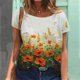 thumbnail image 1 of Camisetas con temática Floral para mujer, ropa básica de verano, Tops holgados con estampado 3D, 2022, 1 of 4