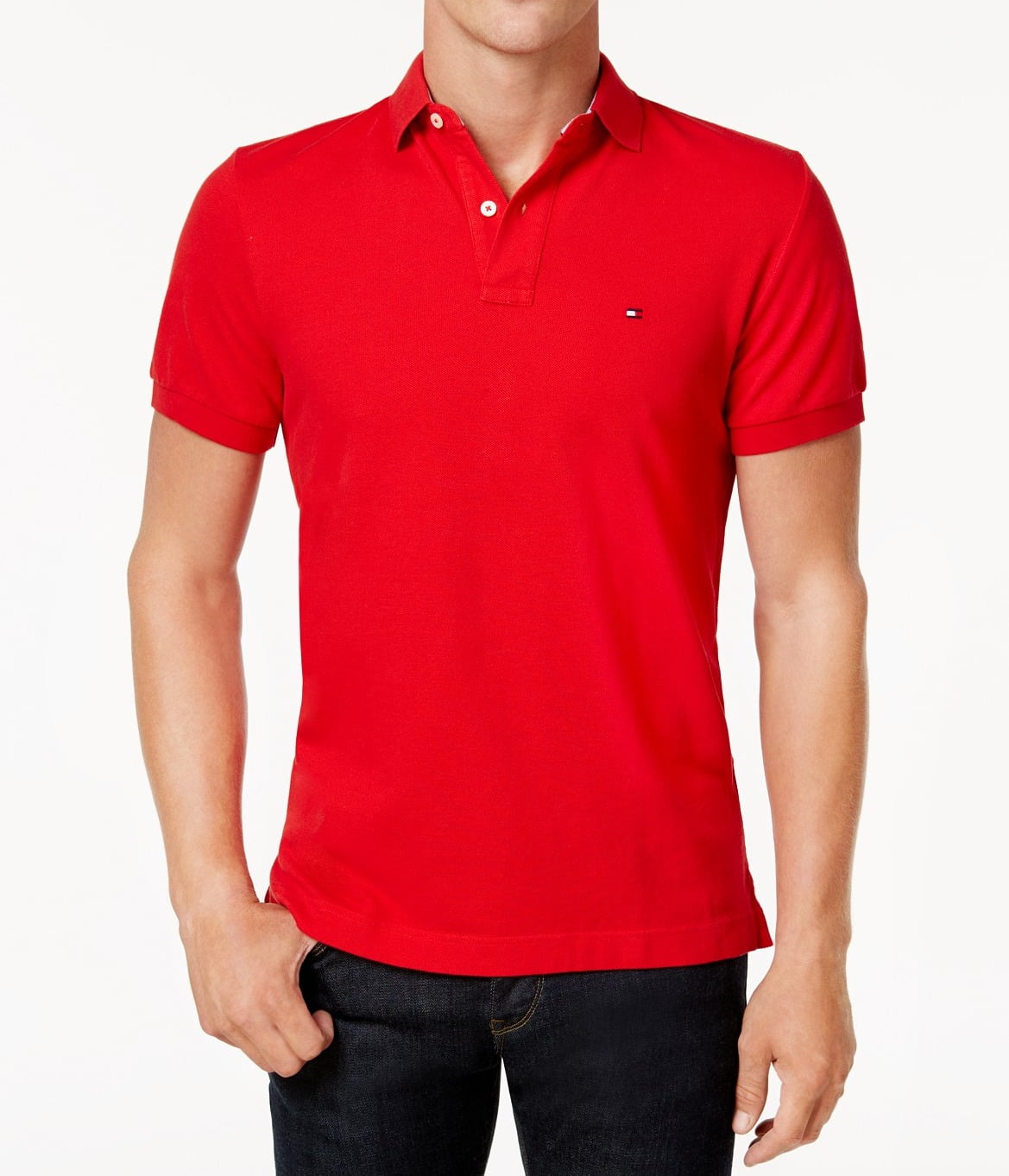 tommy hilfiger red shirt men