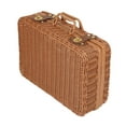 thumbnail image 2 of Cesta de almacenamiento,Cesta tejida tipo maleta de imitación de ratán,Estuche de almacenamiento tejido a mano Organizador de cosméticos,Contenedor multiusos con tapa para baño,Caja de S, 2 of 8