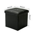 thumbnail image 2 of 12'' Cube Ottoman Pouffe Storage Box Lounge Seat Footstools, Stool Seat and Foot Rest, Collapsible, Versatile Storage Box Faux Leather, Black/Brown, 2 of 7