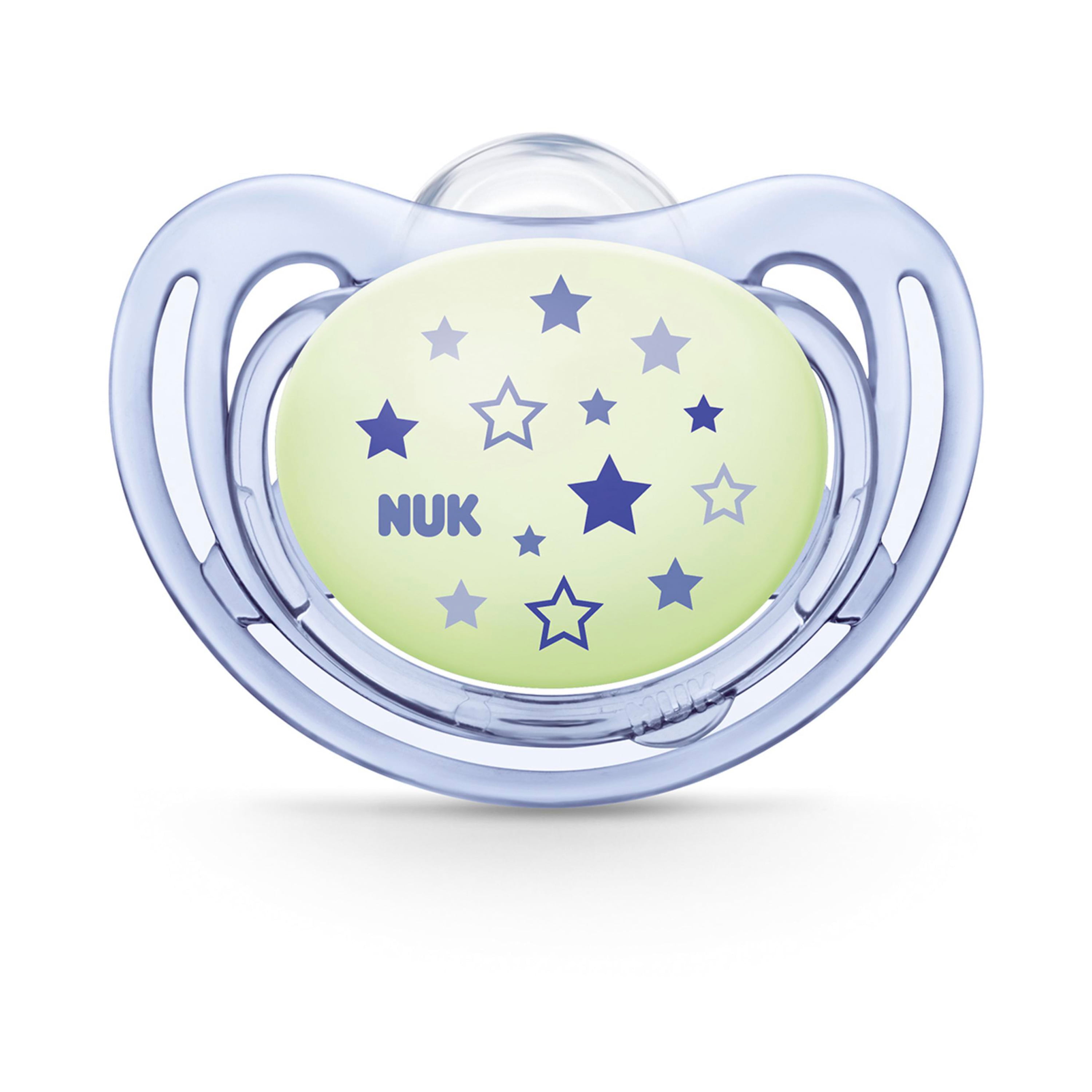 NUK Airflow Glow-in-the-Dark Pacifiers, 0-3 Months, 2-Pack