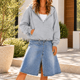 thumbnail image 2 of FAIWAD Sweatshirts for Women Half Zip Long Sleeve Hooded Pullover with Pocket Drawstring Hem Casual Hoodies, 2 of 9