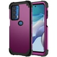 thumbnail image 7 of For Motorola Moto Edge 2021, Slim Dual Layer 3 in 1 Heavy Duty Protection Hybrid Hard PC Soft Silicone Rugged Bumper Anti Slip Full-Body Protective Cases For Motorola Moto Edge 2021, Purple, 7 of 7