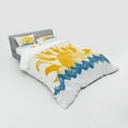 thumbnail image 2 of Ambesonne Modern Bedding Set 4 Pcs, Sun Theme Warm Colors Beams, Queen, Yellow Blue, 2 of 2