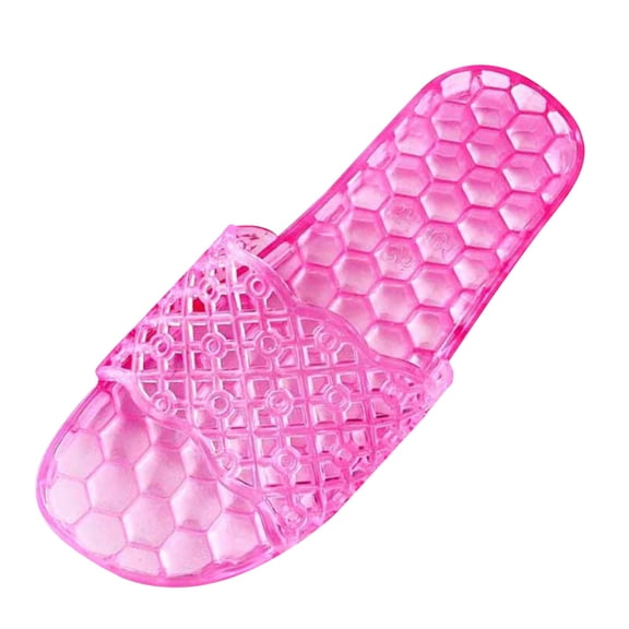 Slippers for Women,Summer Sandals Women Transparent Jelly Flat Bottomed Anti Soft Bottom Household Rubber Shoes,Womens Slippers,Pink,7