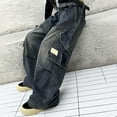 thumbnail image 5 of RUTAYY Toddler Girls Fashion Personality Pants Elastic Waist Wide Leg Jeans Casual Demin Pants With Mul Ti Pockets Trouser Versatile Infants Pants, 5 of 9