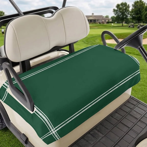 Golf Cart Seat Covers for 2 Seater, Pure Olive Green Soft Microfiber Cart Seat Towel Blanket, Simple Solid Color Absorbent Breathable Non Slip Bench Seats Protector for Golf Course 51"x31"