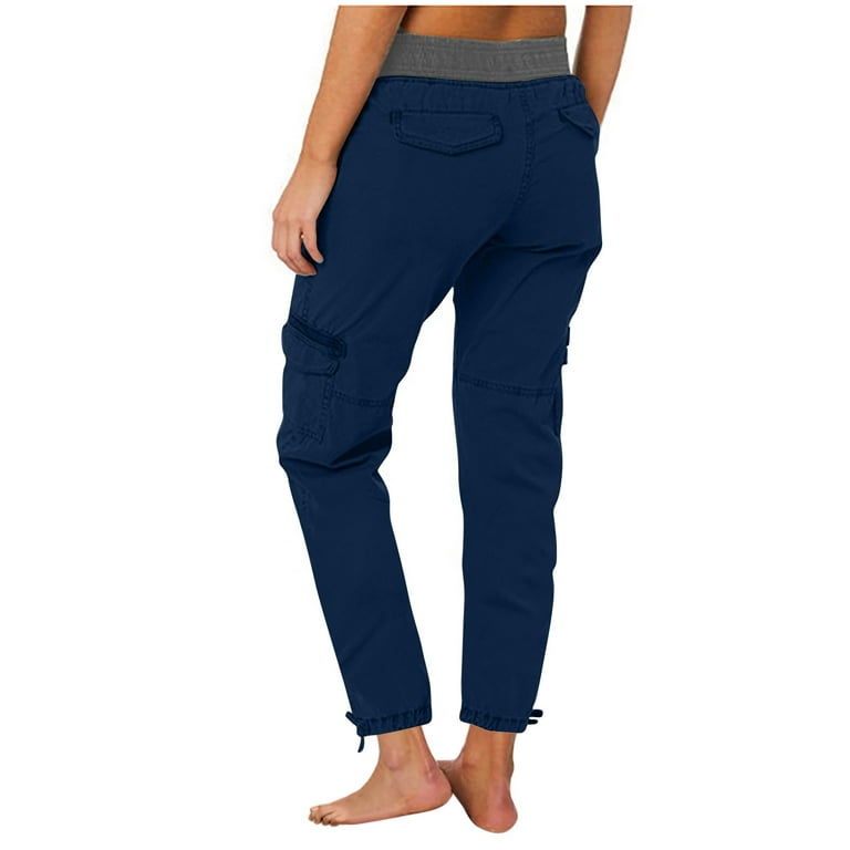AherBiu Cargo Pants Women High Waisted Joggers Sweatpants Athletic Work  Pants Baggy Casual Cotton Pocket Hiking Trousers