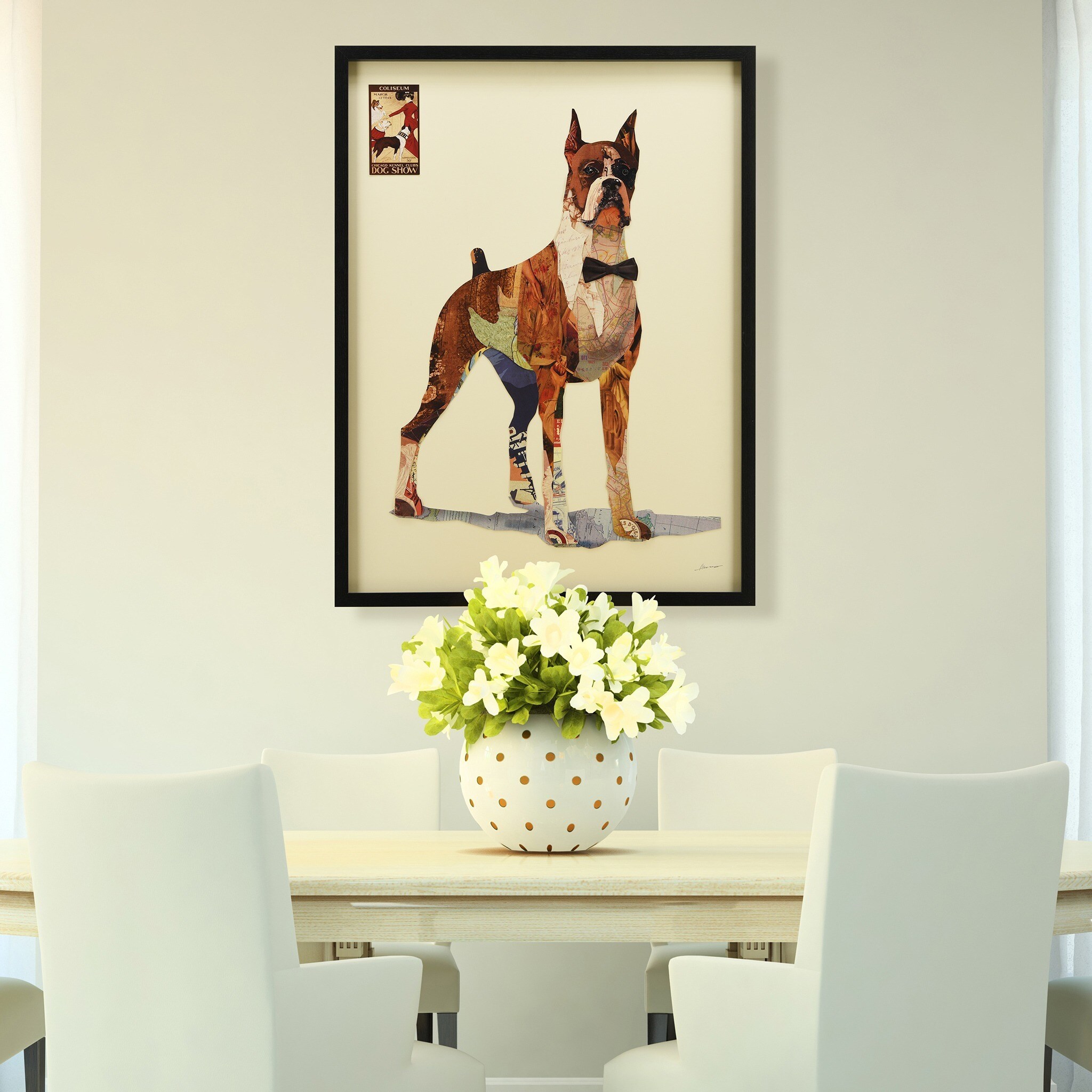 Empire Art Direct The Boxer Dimensional Collage Framed Graphic Art Under Glass Wall Art, 30" x 40" x 1.4", Ready to Hang