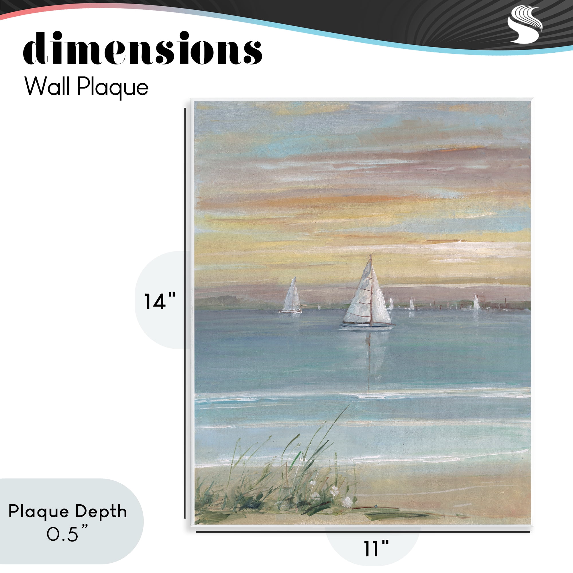 Stupell Industries Coastal Sailboats At Twilight Wall Plaque Art, design by Sally Swatland