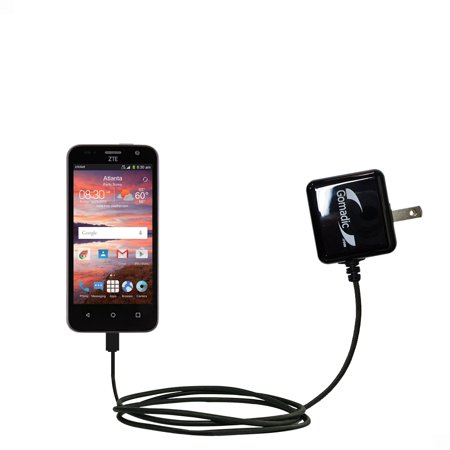Gomadic Intelligent Compact AC Home Wall Charger suitable for the ZTE Overture 2 - High output power with a convenient, foldable plug design - Uses Ti