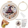 thumbnail image 2 of Needlepoint Kit for Adults Beginner, Embroidery for Beginners, Witch Halloween Decor, Halloween Pumpkin Decorations, All-Inclusive 9 Inch Diy Hand Embroidery Supply Pack with, 2 of 8