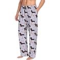 thumbnail image 2 of Uemuo Dachshund Dog Pattern Men's Wide Leg Palazzo Lounge Pants with Pockets Light Weight Loose Comfy Casual Pajama Pants-Medium, 2 of 9
