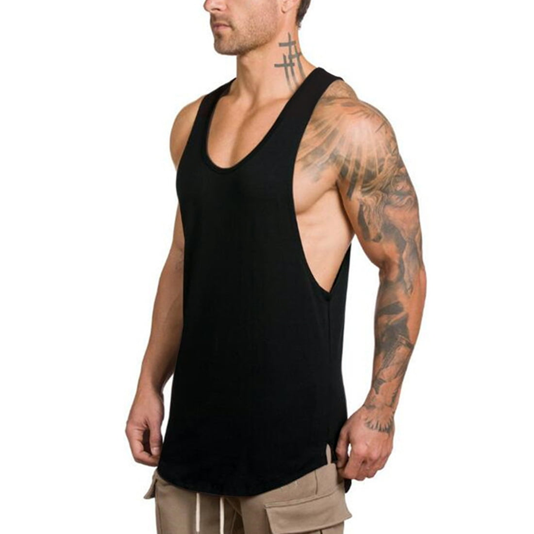 Kraan Gelijk Thermisch Mens Gym Workout Stringer Tank Top sleeveless muscle workout shirt -  Walmart.com