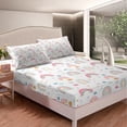 thumbnail image 2 of Girly Rainbow Bed Sheets Cartoon Rainbow Fitted Sheet, Twin Size Iridescent Stripes Stars Clouds Print Bed Set Room Decor Lovely Rainbow Sheets with 1 Pillowcase, 2 of 5