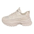thumbnail image 1 of Wyzesi Espadrilles Rouges pour Femmes Espadrilles en Tricot Volant Femmes Automne et Hiver Mode Bout Rond à Lacets Chaussures Décontractées Semelle Épaisse Chaussures de Course Espadrilles Roses pour Femmes Espadrilles Blanches Femmes, 1 of 5