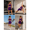 thumbnail image 3 of 2 Piece Women's Workout Set, High Waisted Biker Shorts and Sports Bra, Tie Dye Yoga Activewear Outfit, 3 of 7