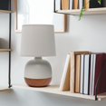 thumbnail image 4 of Simple Designs LT2078-DWG Petite Lampe de Table Mi-Siècle, Bois Foncé & Gris Clair, 4 of 6