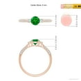 thumbnail image 4 of ANGARA Natural Three Stone Emerald and Diamond Ring in 14K Rose Gold for Women (Size-5mm) | May Birthstone, Birthday, Anniversary, Jewelry Gift for Women | Natural Emerald Ring, 4 of 8
