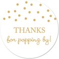 thumbnail image 1 of 40 Thanks for Popping by! Popcorn Favor Stickers (Gold on White), 1 of 1