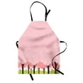 thumbnail image 1 of Trees Apron, Wide Cherry Blossom in Springtime Nature Scenery, Unisex Kitchen Bib with Adjustable Neck for Cooking Gardening, Adult Size, Rose Apple Green, by Ambesonne, 1 of 4