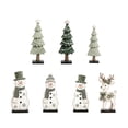 thumbnail image 2 of Darzheoy Christmas Signs, Wooden Set of 7 Snowman Reindeer Decor, Vintage Winter Tabletop Accent, Indoor Christmas Decor for Home Fireplace Mantel Shelf, 2 of 7