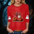 thumbnail image 2 of COMVALUE Halloween Shirts for Women 2026 3/4 Sleeve Funny Graphic T-Shirt Casual Crewneck Tunic Tops Halloween Costumes Adult (Red, XL), 2 of 5
