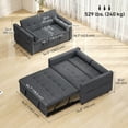 thumbnail image 3 of HOMCOM Sofa Bed, Pull Out Sleeper Couch with USB Ports, Linen Upholstery, 3 of 10