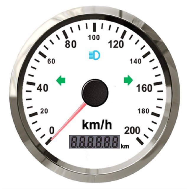85mm GPS Speedometer With Red Backlight 125km/ 200km/h For Car Boat Truck 12V 24V Over Speed Buzzer Alarm Left Right
