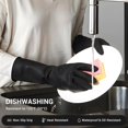 thumbnail image 4 of 3 Pairs Dishwashing Gloves, Reusable Latex Cleaning Gloves for Housework Kitchen Bathroom, Durable Flexible & Anti-slip, Smooth Lining, Easy On & Off, Large, Black, 4 of 4