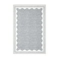 thumbnail image 4 of GlowSol 2'x3' Scalloped Border Pattern Rug Small Area Rug Soft Solid Area Rug Non Slip Low Pile Mat for Entryway Bedside, Gray, 4 of 7