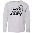 thumbnail image 3 of Inktastic I Hooked Nana's Heart with Fishing Rod Long Sleeve Youth T-Shirt, 3 of 5