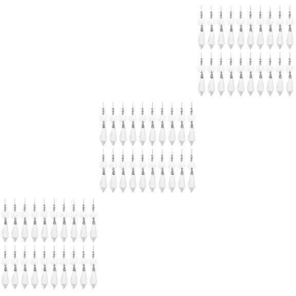 60 Pcs Clear Crystal Chandelier Prisms Candelabra Replacement Parts