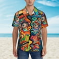 thumbnail image 2 of Yiaed Psychedelic Faces Colorful Print Hawaiian Shirt for Men Short Sleeve Button Down Shirts Beach Shirts for Men,XX-Large, 2 of 7