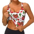 thumbnail image 3 of KLL Hand Drawn Tomatoes for Workout Tank Tops for Women,U Back Fitness Top Built in Shelf Bras Padded Fit for Yoga Gym-XX-Large, 3 of 8