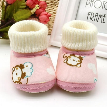 

Fantadool Lovely Baby Winter Printing Luo Mouth Boot Shoes Soft Soled Keep Warm Toddler Girls Boys Crib Bebe Shoes Booties