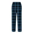thumbnail image 6 of Fabrcox Plaid Man Flannel Pajama Pants M-Xxl Xxxl Straight Leg Pj Bottoms with Pockets Winter Warm Elastic Waist Drawstring Sleep Lounge Pants Dark Blue 3XL, 6 of 6