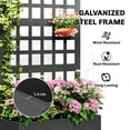 thumbnail image 3 of Outsunny Galvanized Raised Garden Bed with Trellis and Drainage Holes for Climbing Plants, Vegetable, Vines, 24" x 9" x 44.5", Black, 3 of 9