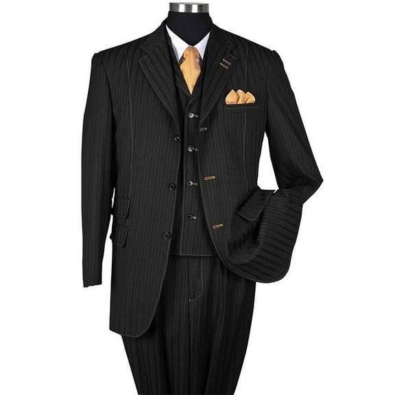 Fancy Stripe High Fashion Suit with Vest & Pants