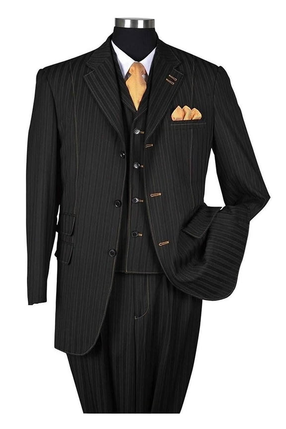 Fancy Stripe High Fashion Suit with Vest & Pants