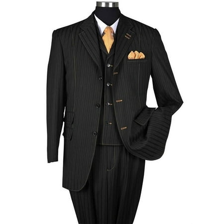 Suit USA - Fancy Stripe High Fashion Suit with Vest & Pants - Walmart.com
