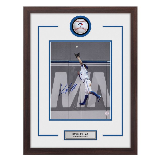 Kevin Pillar Autographed Toronto Blue Jays Baseball Logo 20x26 Frame