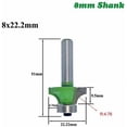 thumbnail image 4 of Set of 6 8mm Round End Mills Round Shank Corner Radius Router Bits Round Over and Beading Edging Router Bit with Bearing for Woodworking,Versailles, 4 of 5