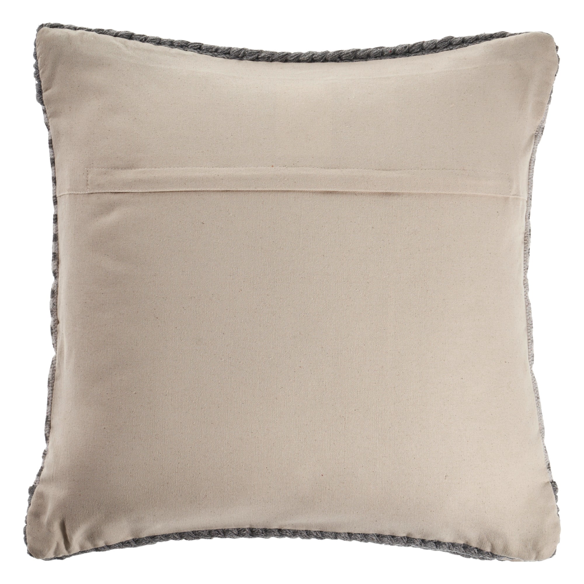 Harlow Hill Gray/Ivory Striped Farmhouse Cotton Blend Throw Pillow Cover, 20" x 20"